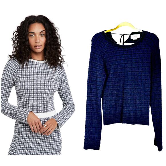 VVB Victoria Beckham NWOT Slim Fit Stretch Jumper Sweater Size L Double Knit - Picture 1 of 9